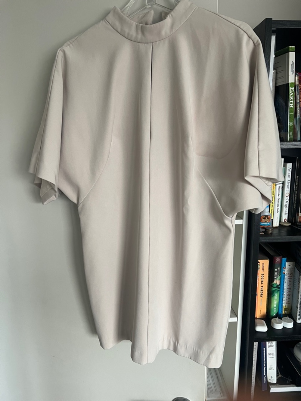 Maeve Soft Cream Short-Sleeve Mini Dress